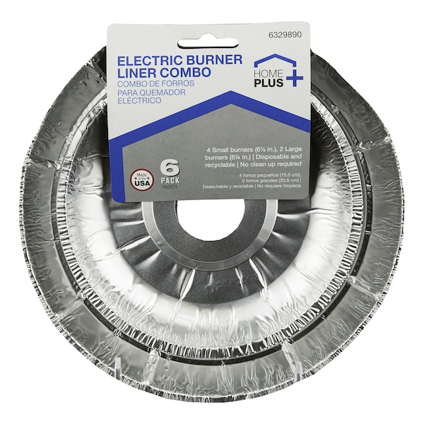 Home Plus Home Plus Electric Burner Liner Silver 6 pk D62060 - main